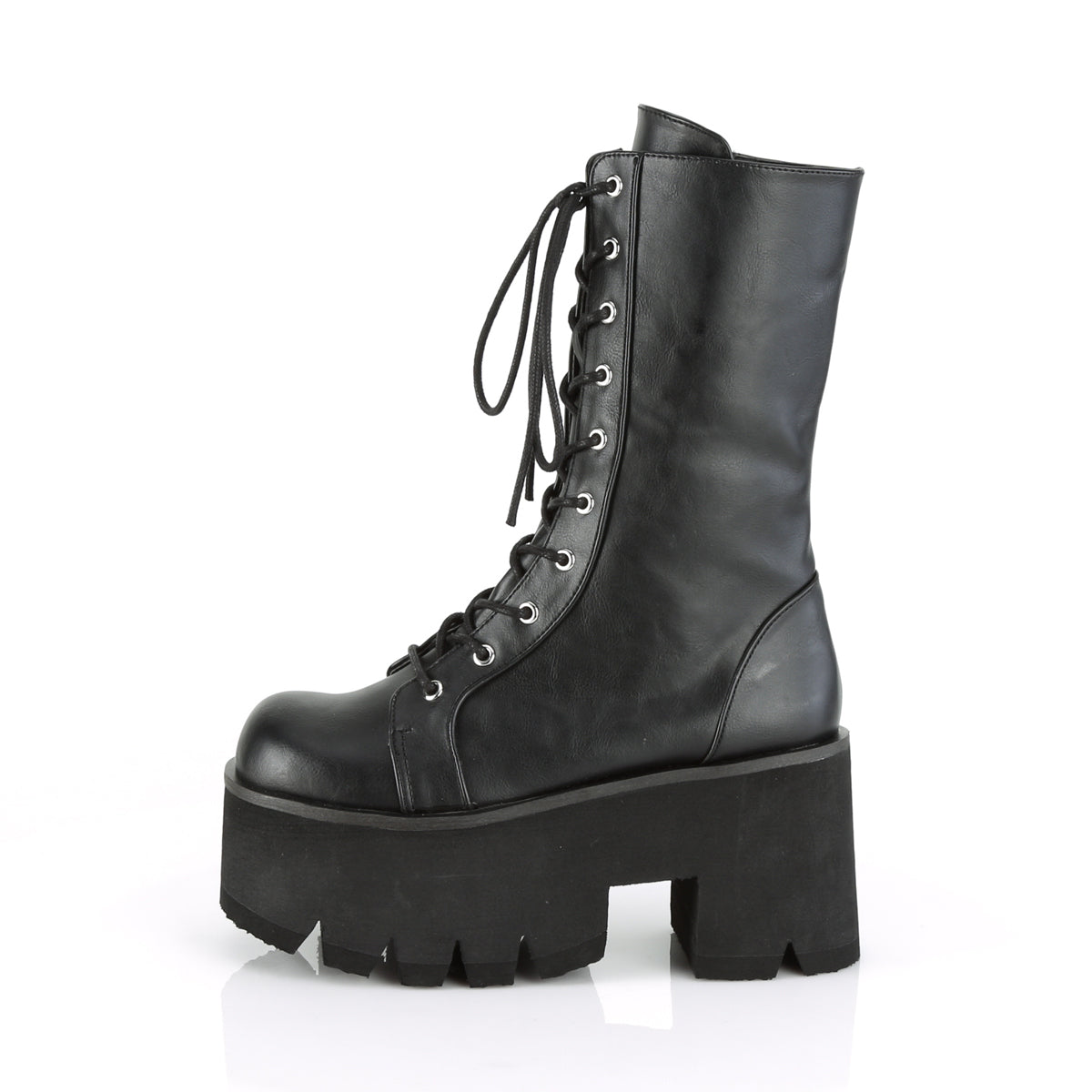 DemoniaCult Bottes de femmes ASHES-105 Cuir végétalien BLK