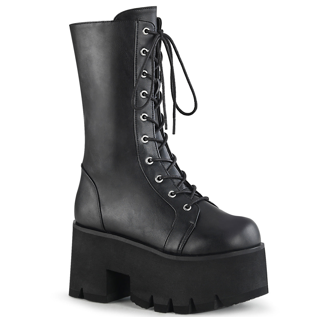 DemoniaCult Bottes de femmes ASHES-105 Cuir végétalien BLK