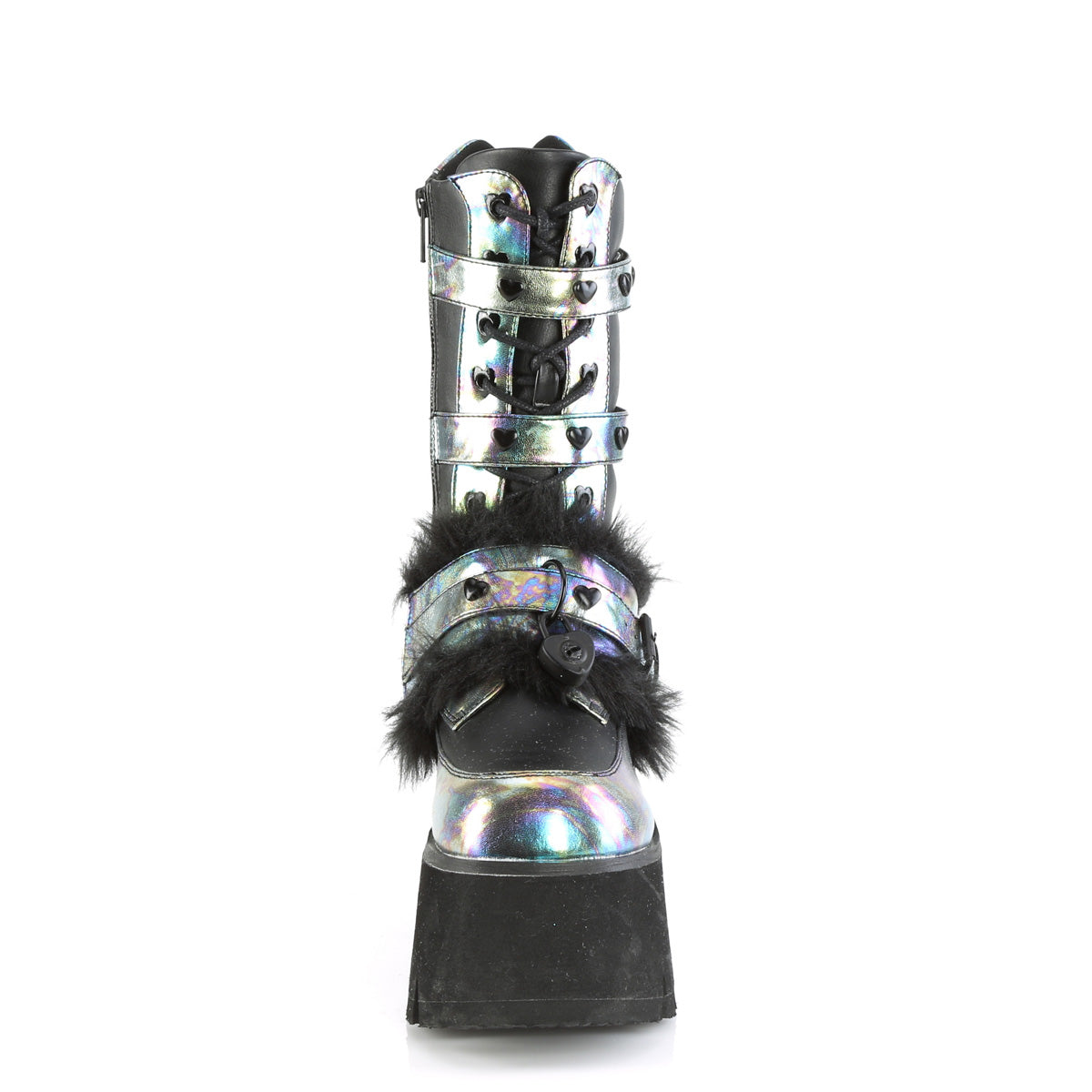 DemoniaCult  Boots ASHES-120 Blk Vegan Le Green Multi Oil