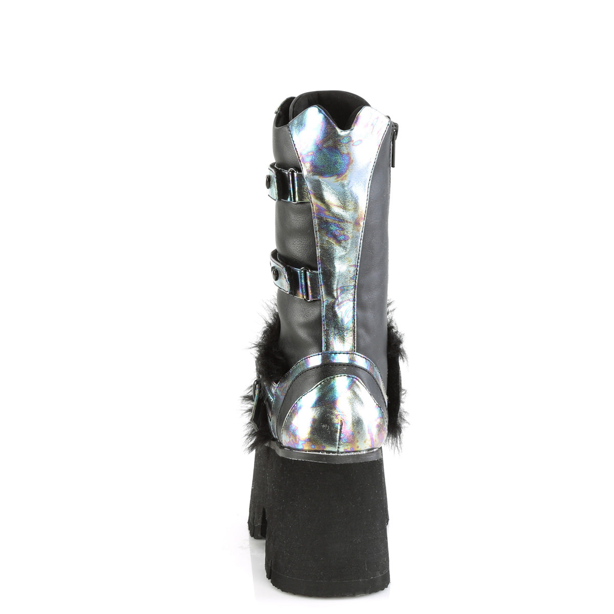 DemoniaCult  Boots ASHES-120 Blk Vegan Le Green Multi Oil