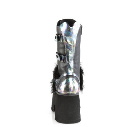 DemoniaCult  Boots ASHES-120 Blk Vegan Le Green Multi Oil