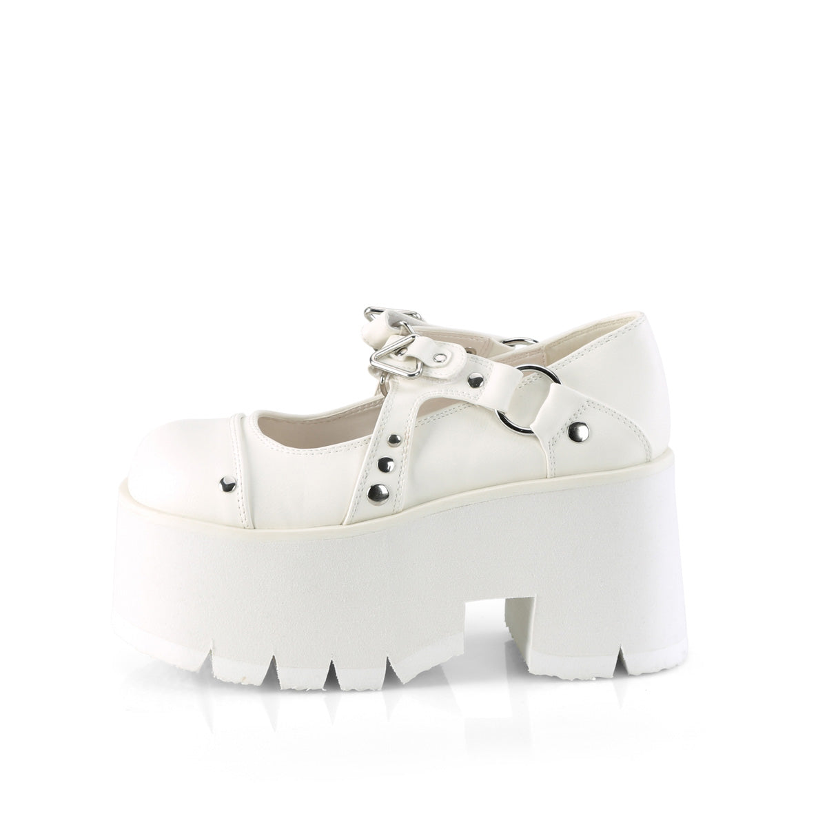 DemoniaCult  Pompes ASHES-33 Wht Vegan Leather