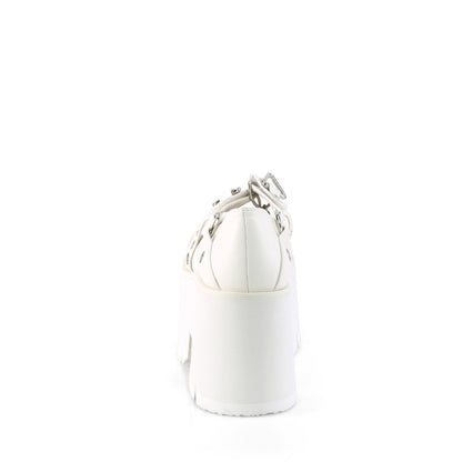 DemoniaCult  Pompes ASHES-33 Wht Vegan Leather