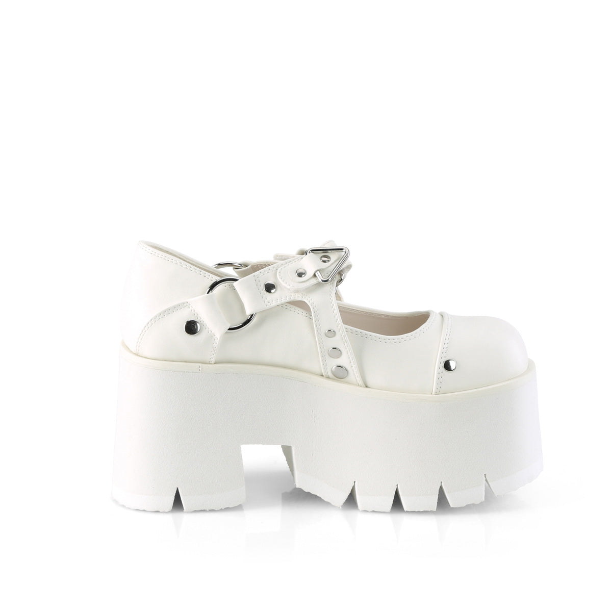 DemoniaCult  Pompes ASHES-33 Wht Vegan Leather