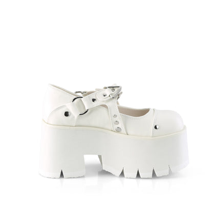 DemoniaCult  Pompes ASHES-33 Wht Vegan Leather