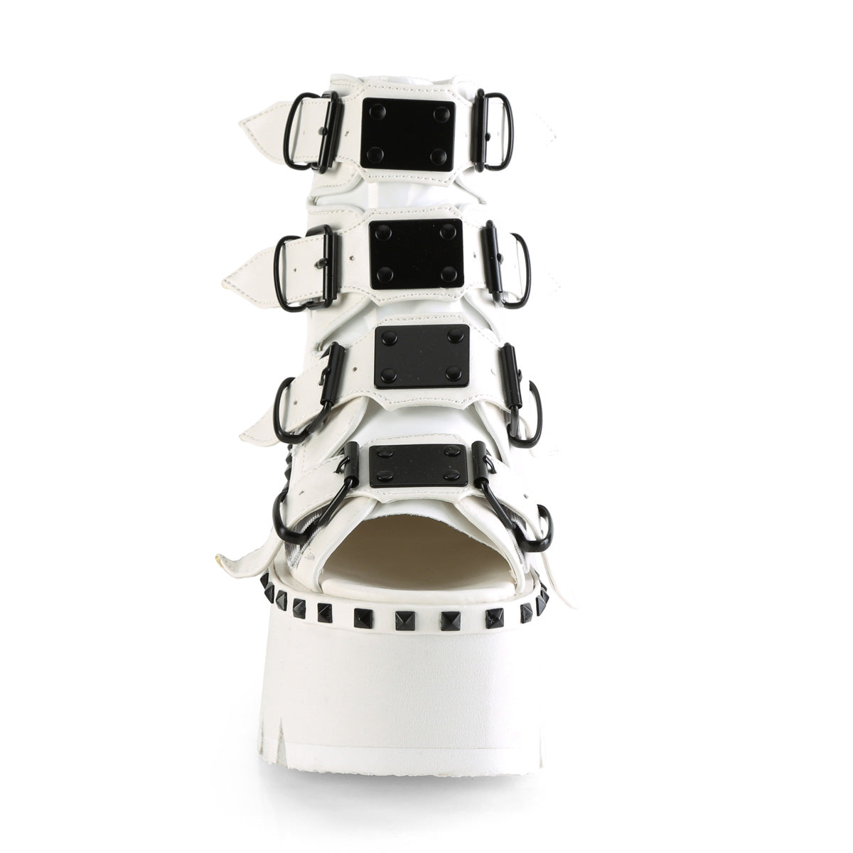 DemoniaCult Sandales féminines ASHES-70 Wht Vegan Leather