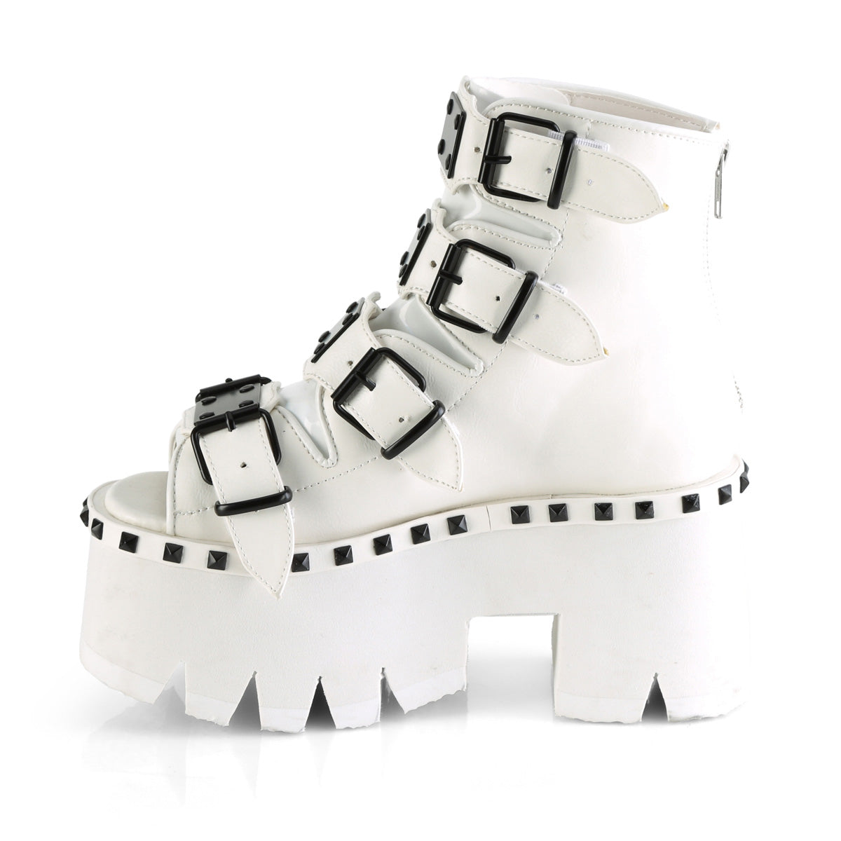 DemoniaCult Sandales féminines ASHES-70 Wht Vegan Leather