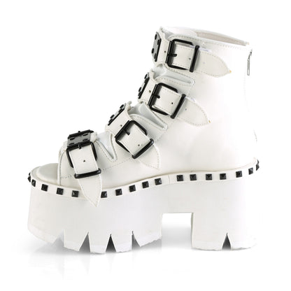 DemoniaCult Womens Sandals ASHES-70 Wht Vegan Leather