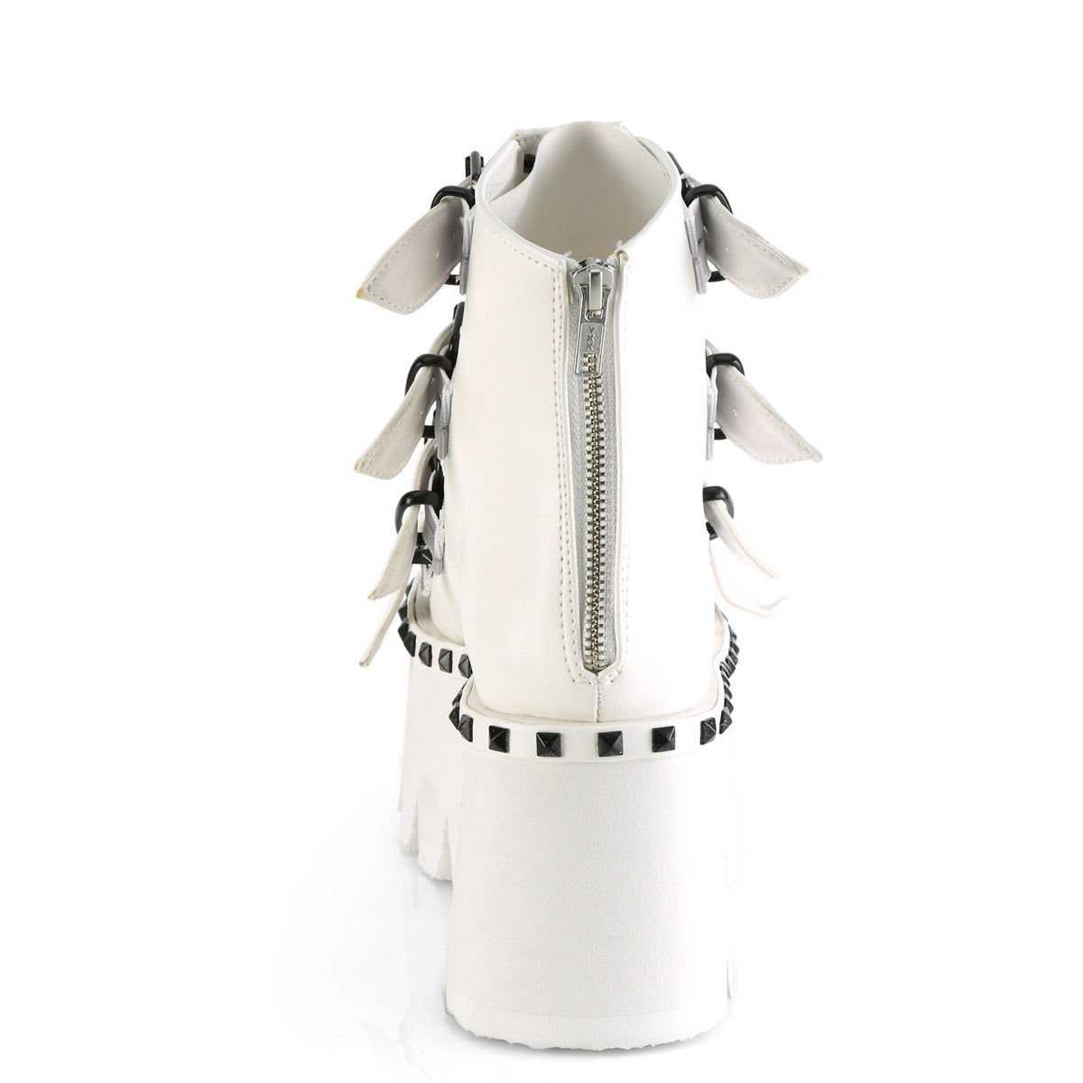 DemoniaCult Sandales féminines ASHES-70 Wht Vegan Leather