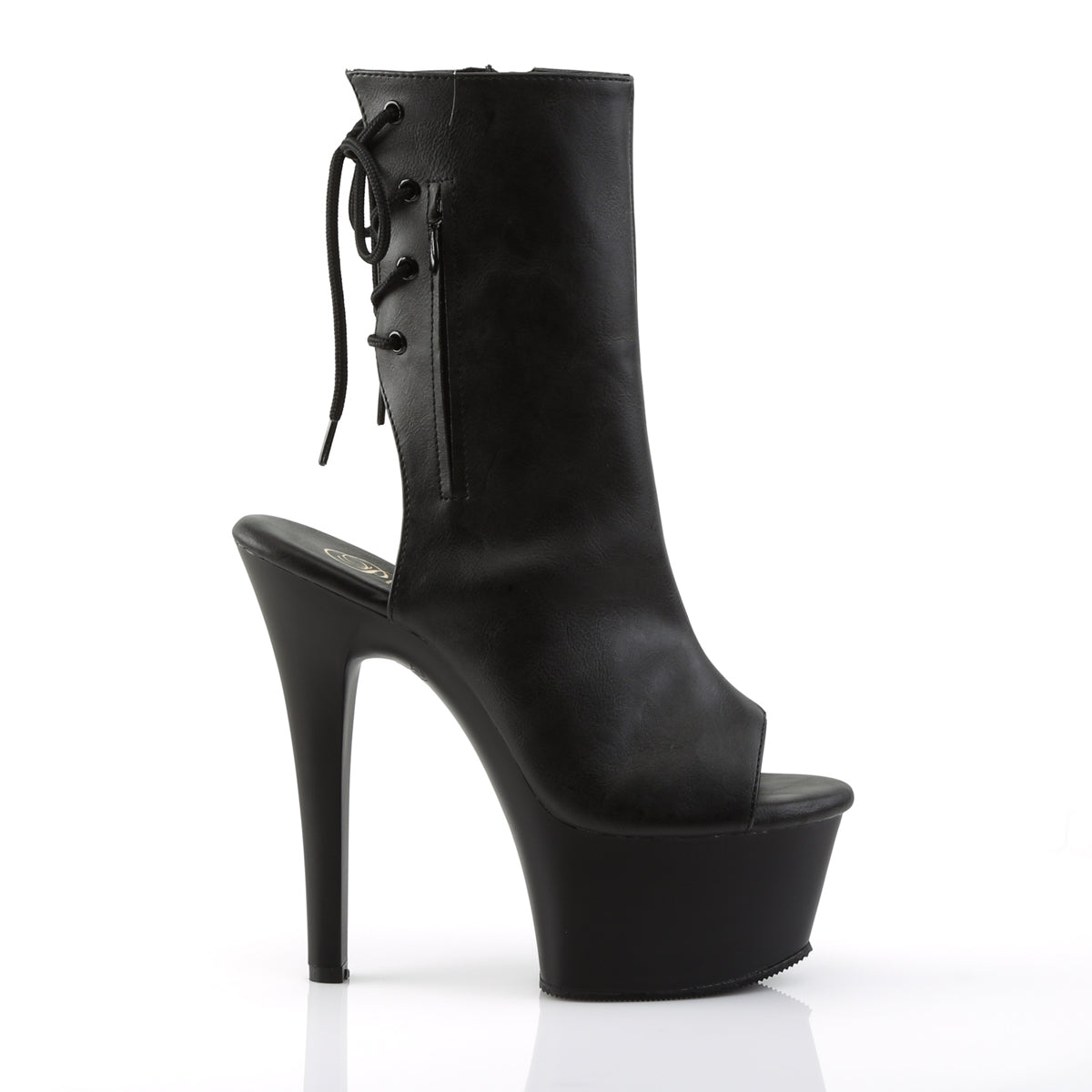 Pleaser Womens Ankle Boots ASPIRE-1018 Blk Faux Leather/Blk Matte