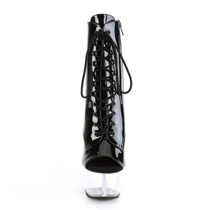 Pleaser Womens Ankle Boots ASPIRE-1021 Blk Pat/Clr