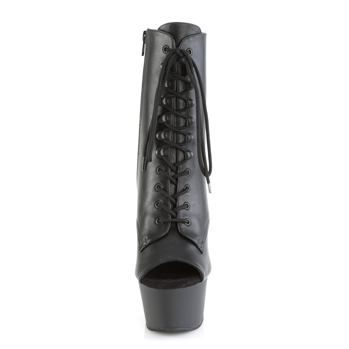 Pleaser Womens Ankle Boots ASPIRE-1021 Blk Faux Leather/Blk Matte