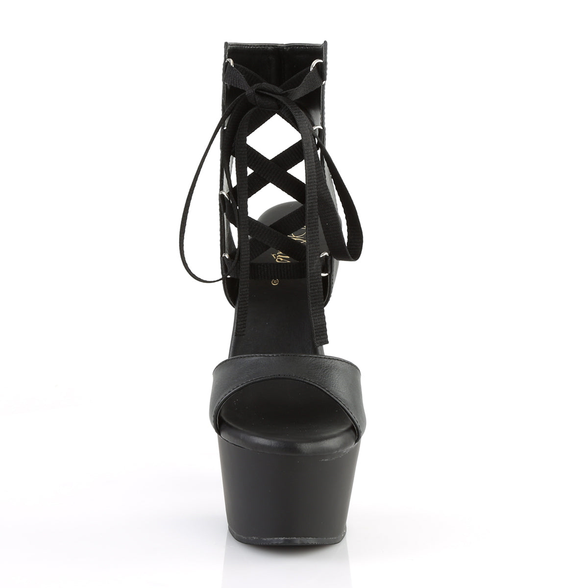 Pleaser Womens Sandals ASPIRE-600-14 Blk Faux Leather/Blk Matte