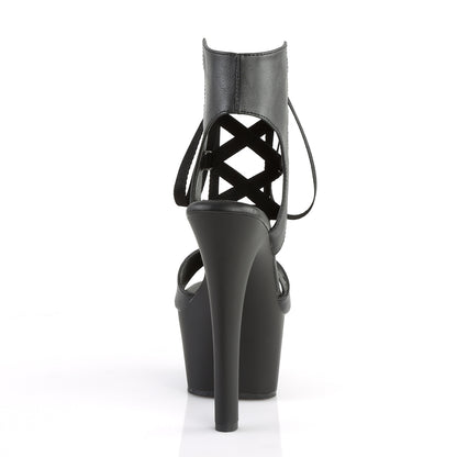 Pleaser Sandales pour femmes ASPIRE-600-14 BLK FAUX CUIR / BLK MATTE