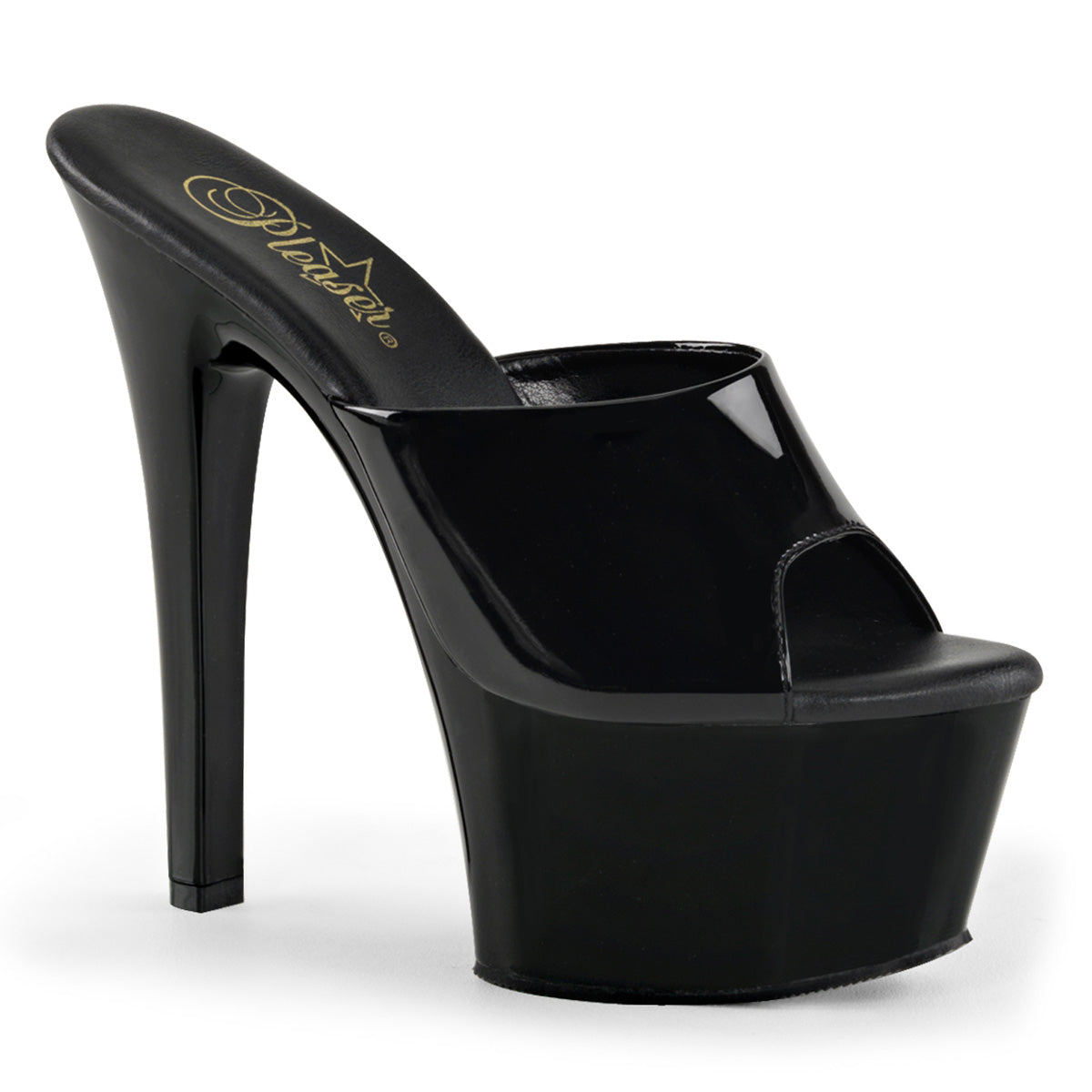 Pleaser Womens Sandals ASPIRE-601 Blk Pat/Blk