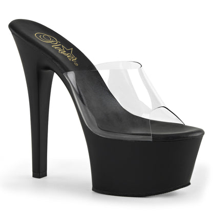 Pleaser Womens Sandals ASPIRE-601 Clr/Blk Matte