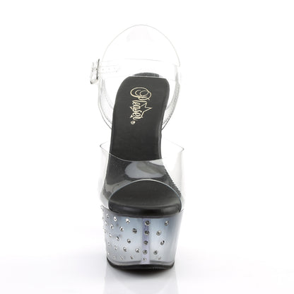 Pleaser Sandales pour femmes ASPIRE-608std CLR / BLK-CLR
