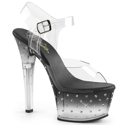 Pleaser Sandales pour femmes ASPIRE-608std CLR / BLK-CLR