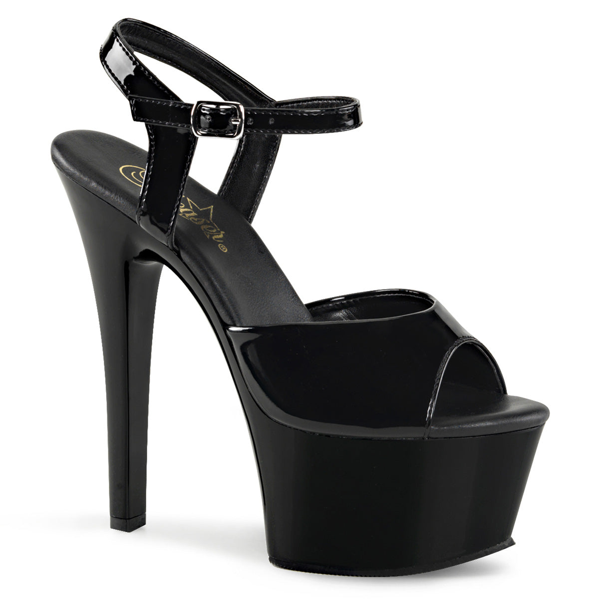 Pleaser Sandales pour femmes ASPIRE-609 BLK PAT / BLK