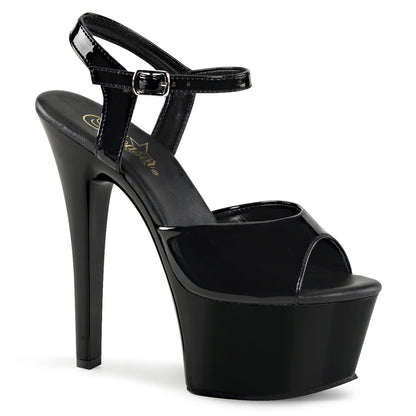 Pleaser Sandales pour femmes ASPIRE-609 BLK PAT / BLK