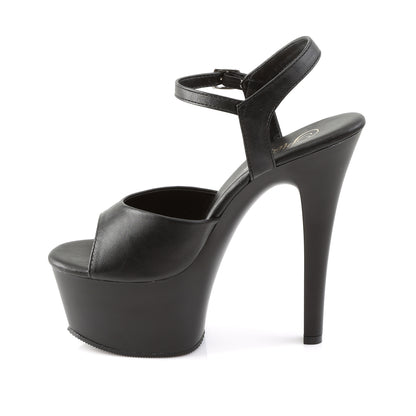Pleaser Womens Sandals ASPIRE-609 Blk Faux Leather/Blk Matte