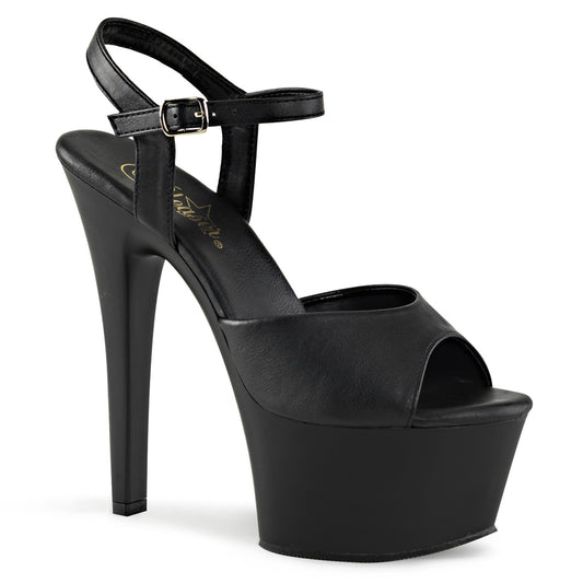Pleaser Sandales pour femmes ASPIRE-609 Blk Faux Cuir / Blk Matte