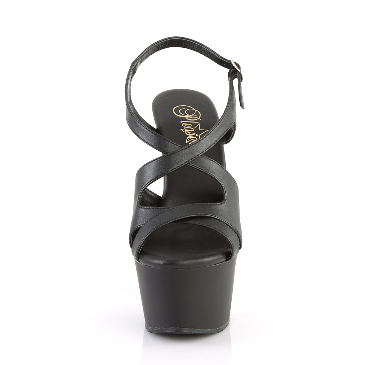 Pleaser Sandales pour femmes ASPIRE-630 BLK FAUX CUIR / BLK MATTE