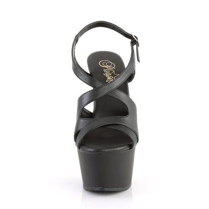 Pleaser Sandales pour femmes ASPIRE-630 BLK FAUX CUIR / BLK MATTE