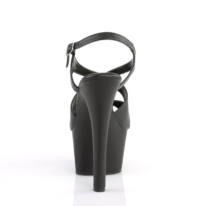 Pleaser Sandales pour femmes ASPIRE-630 BLK FAUX CUIR / BLK MATTE