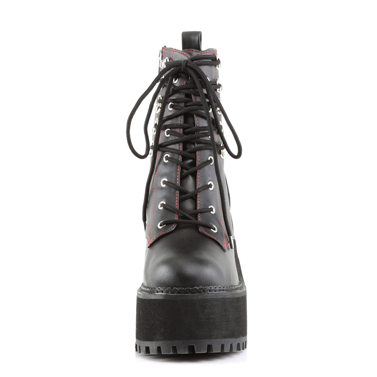 DemoniaCult Bottes de cheville des femmes ASSAULT-100 Cuir végétalien BLK
