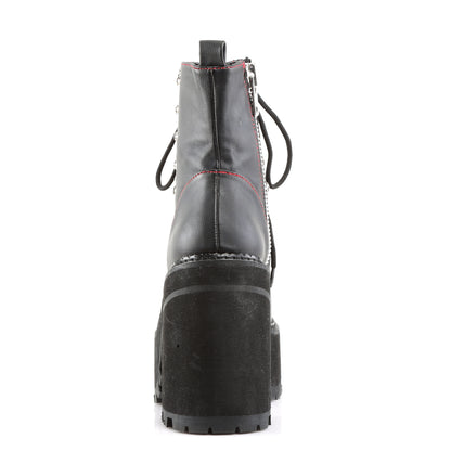 DemoniaCult Bottes de cheville des femmes ASSAULT-100 Cuir végétalien BLK