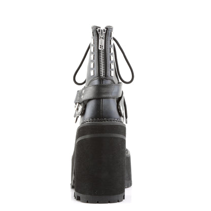 DemoniaCult Bottes de cheville des femmes ASSAULT-101 Cuir végétalien BLK