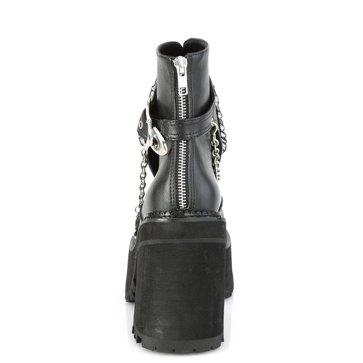 DemoniaCult Womens Ankle Boots ASSAULT-55 Blk Vegan Leather