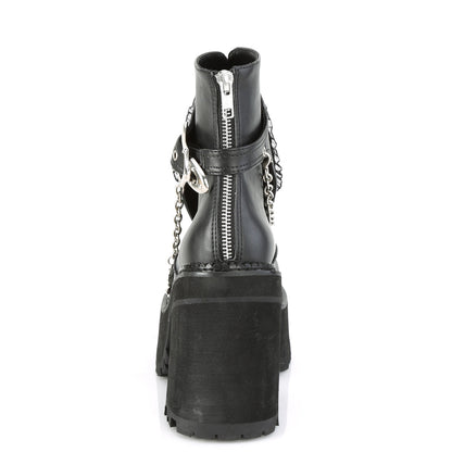 DemoniaCult Womens Ankle Boots ASSAULT-55 Blk Vegan Leather