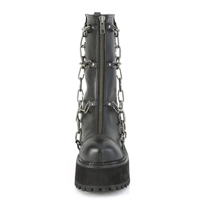 DemoniaCult Bottes de cheville des femmes ASSAULT-66 Cuir végétalien BLK