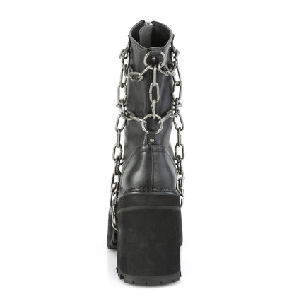 DemoniaCult Bottes de cheville des femmes ASSAULT-66 Cuir végétalien BLK