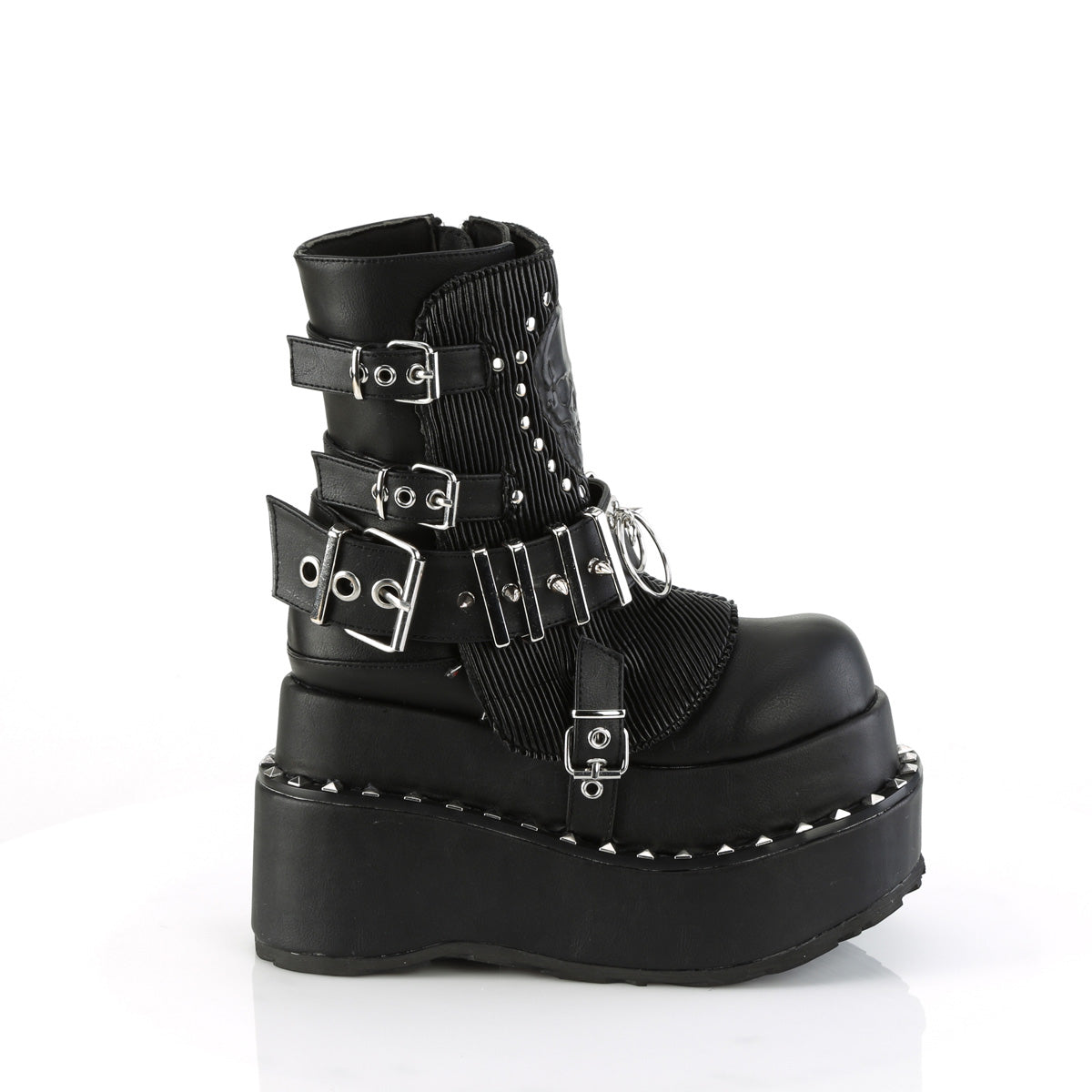 DemoniaCult  Bottines BEAR-150 Cuir végétalien BLK