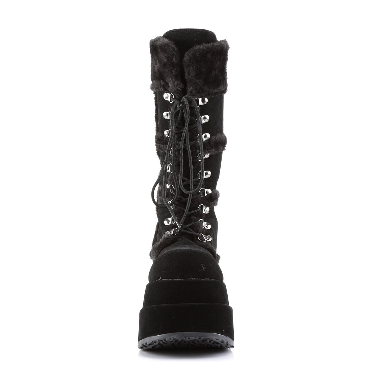 DemoniaCult Womens Boots BEAR-202 Blk Vegan Suede