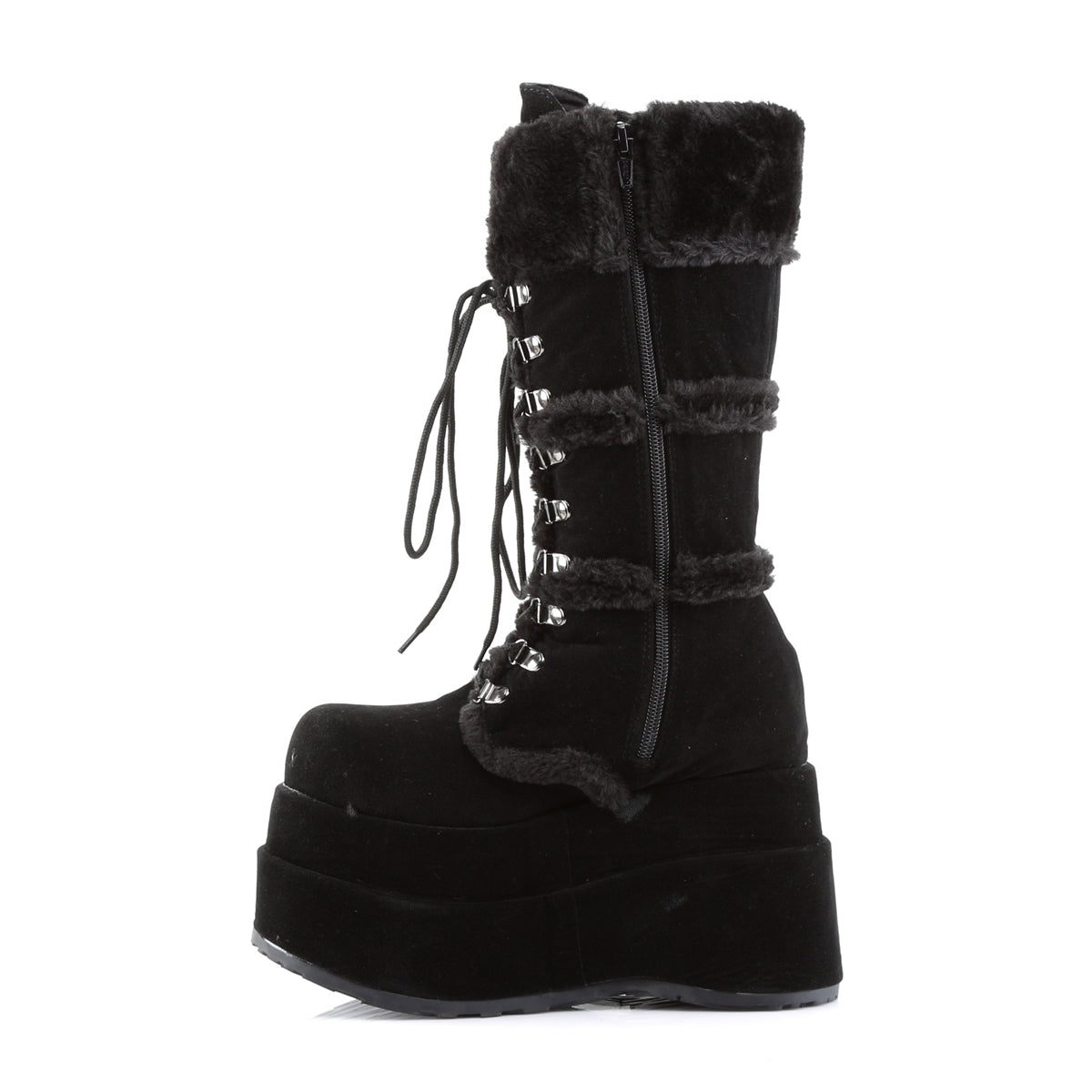 DemoniaCult Bottes de femmes BEAR-202 Blk Vegan Suede