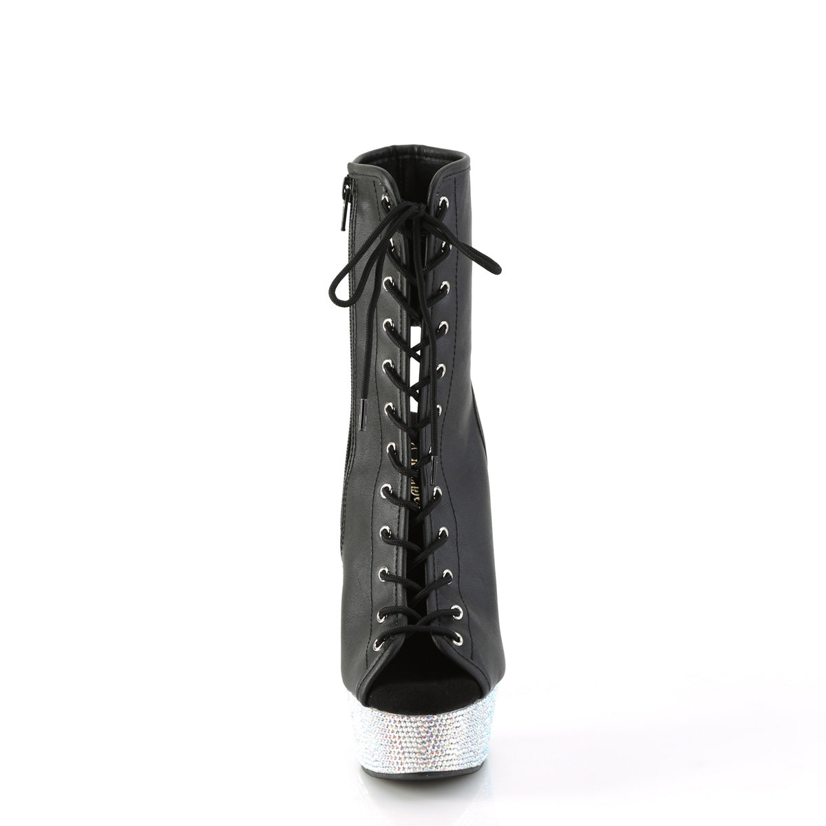 Pleaser  Bottines BEJEWELED-1016-6 Blk faux cuir / slv ab rs