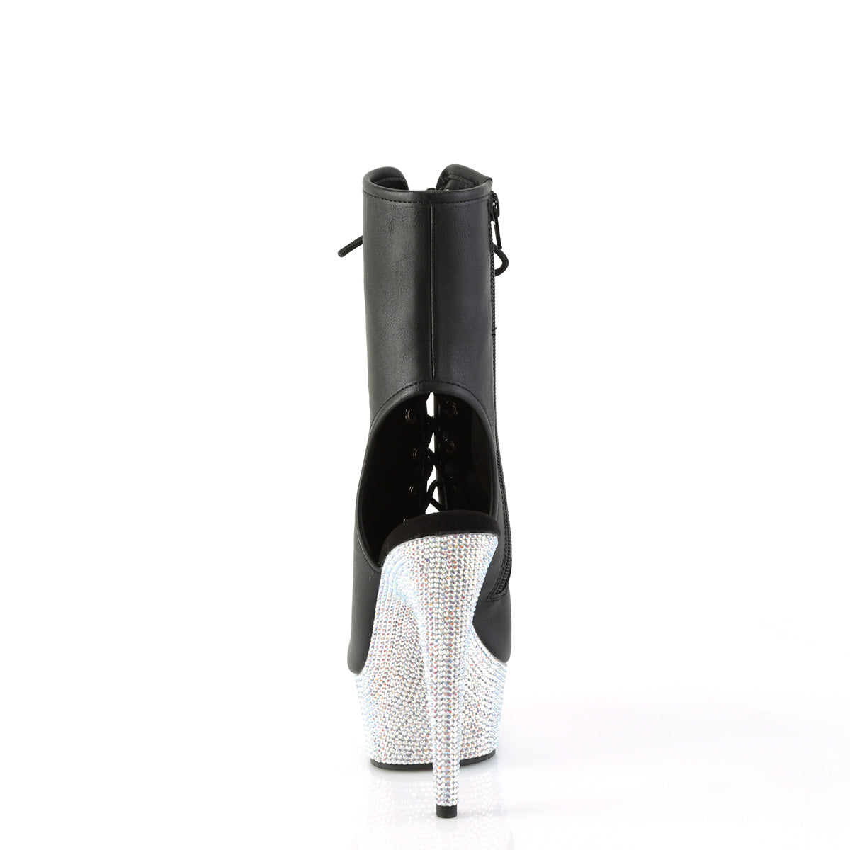 Pleaser  Bottines BEJEWELED-1016-6 Blk faux cuir / slv ab rs