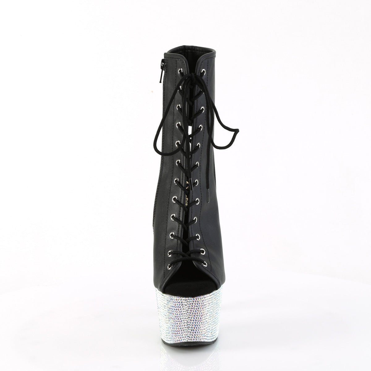 Pleaser  Bottines BEJEWELED-1016-7 Blk faux cuir / slv ab rs