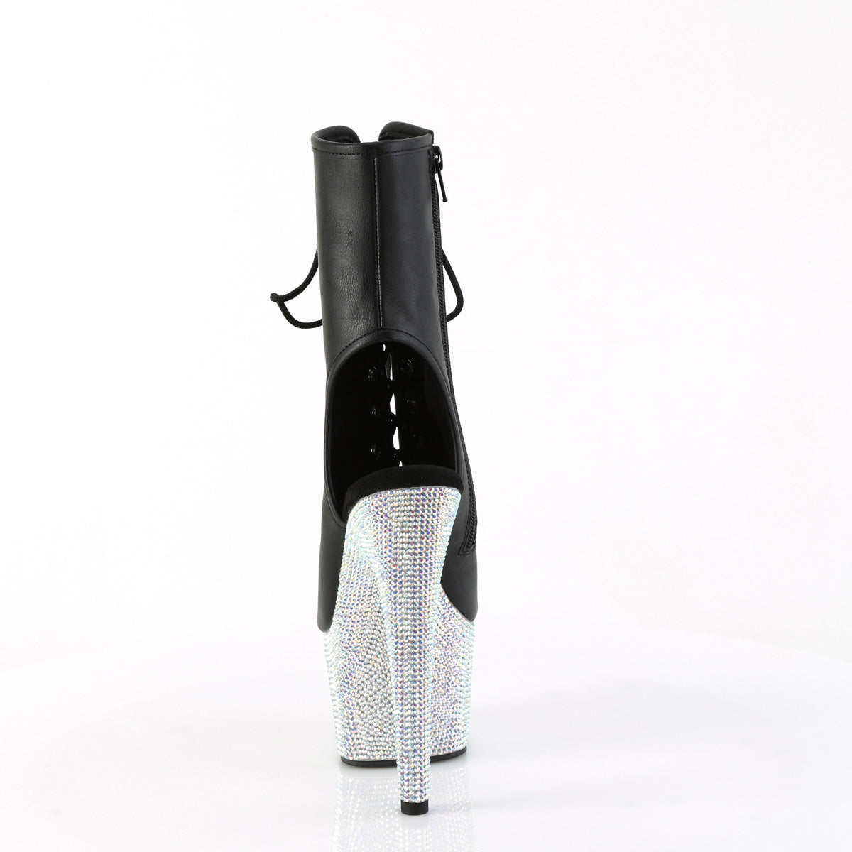 Pleaser  Bottines BEJEWELED-1016-7 Blk faux cuir / slv ab rs