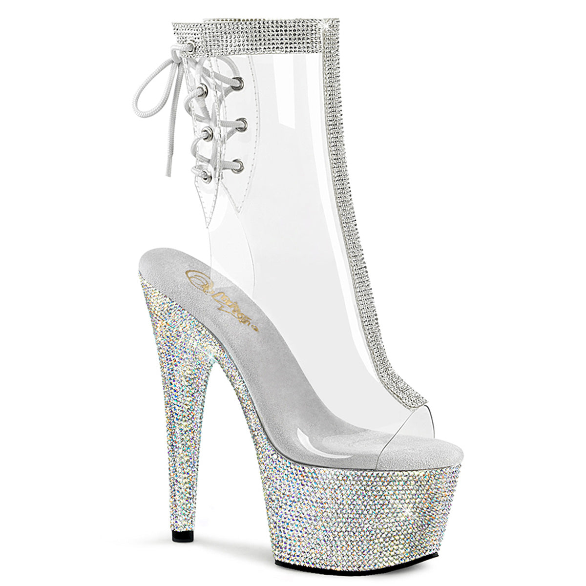 Pleaser Bottines pour femmes BEJEWELED-1018C-2RS CLR / SLV RS