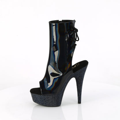 Pleaser  Bottines BEJEWELED-1018dm-6 Blk Holo Pat / Midnight Blk RS