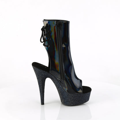Pleaser  Bottines BEJEWELED-1018dm-6 Blk Holo Pat / Midnight Blk RS