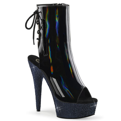 Pleaser  Bottines BEJEWELED-1018dm-6 Blk Holo Pat / Midnight Blk RS