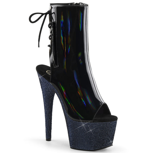 Pleaser  Bottines BEJEWELED-1018DM-7 BLK HOLO PAT / MIDnight Blk RS