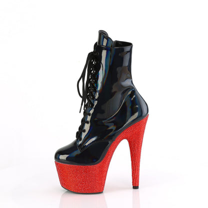 Pleaser  Ankle Boots BEJEWELED-1020-7 Blk Holo Pat/Red RS