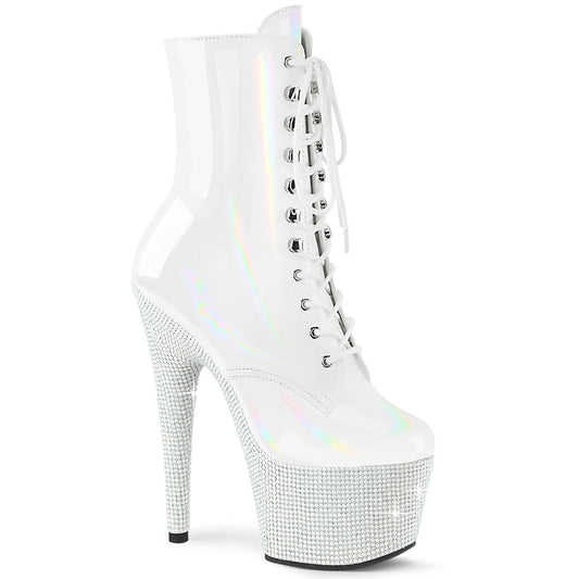 Pleaser  Bottines BEJEWELED-1020-7 WHT HOLO PAT / WHT RS